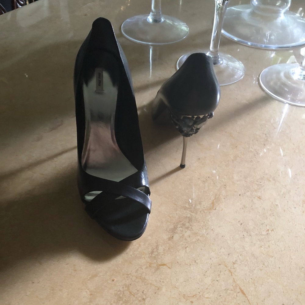 Prada evening peep toe heels